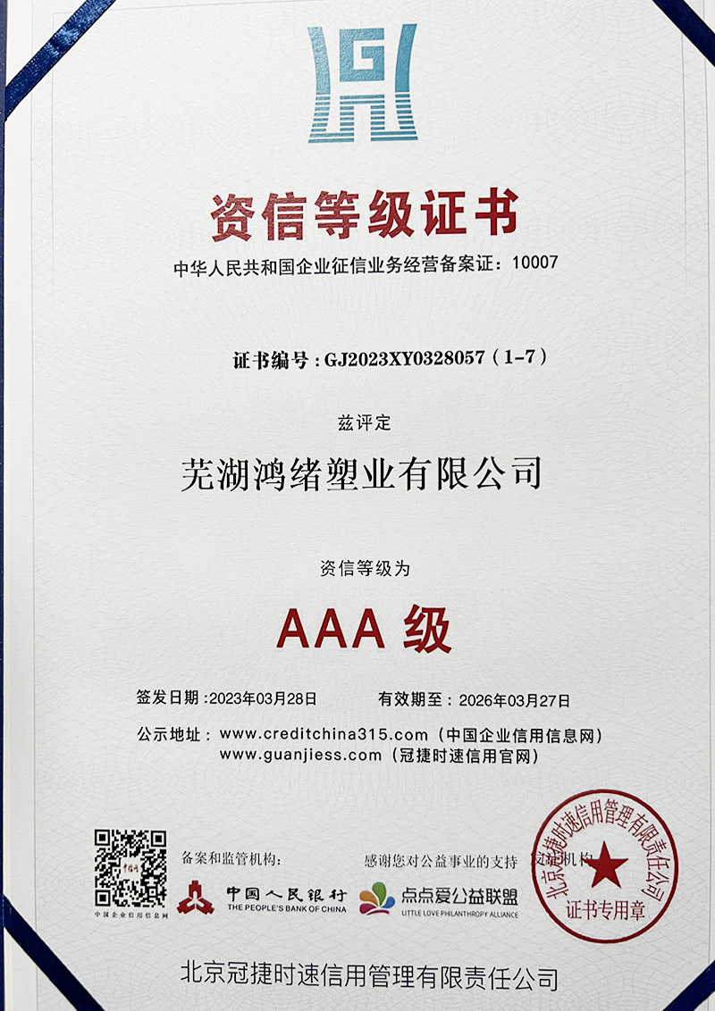 資信等級證書AAA級